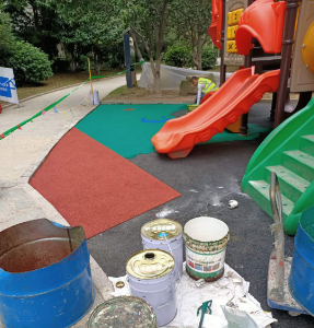 小區(qū)兒童游樂場，塑膠場地案例